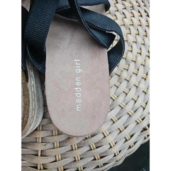 Madden Girl Lorra black espadrille flatform sandal Women’s 8.5 M - Picture 5 of 15